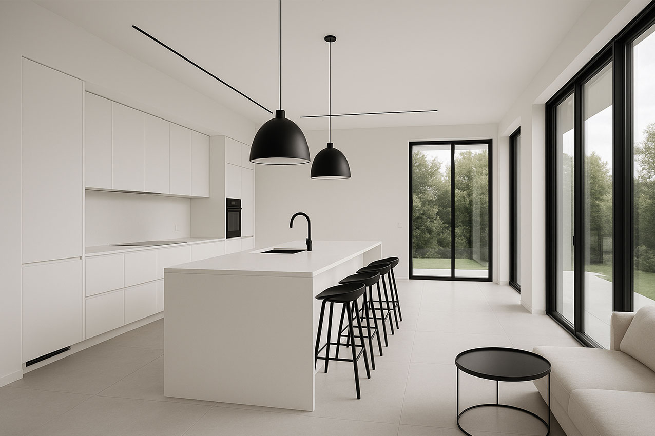 Kuchnia w kolorze Pantone Cloud Dancer